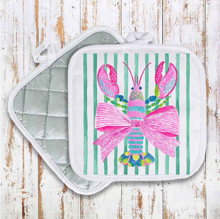 Coastal Colorful Lobster Bow Pot Holder