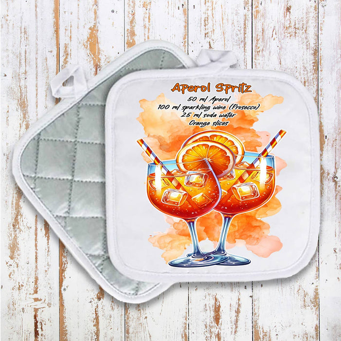 Summer Cocktail Aperol Spritz Pot Holder Oven Mitt