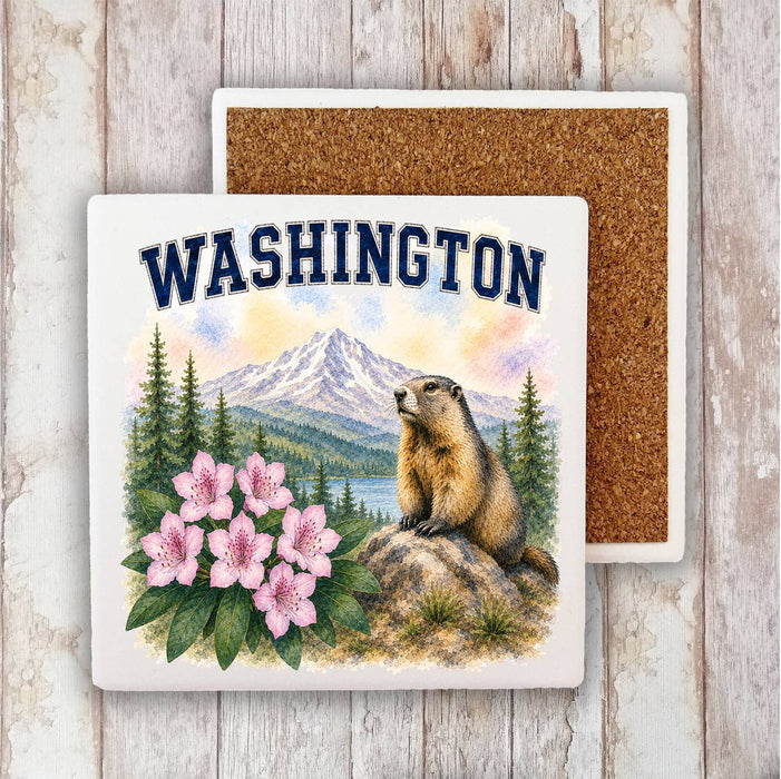 Washington State Bird and Animal Stone Coaster