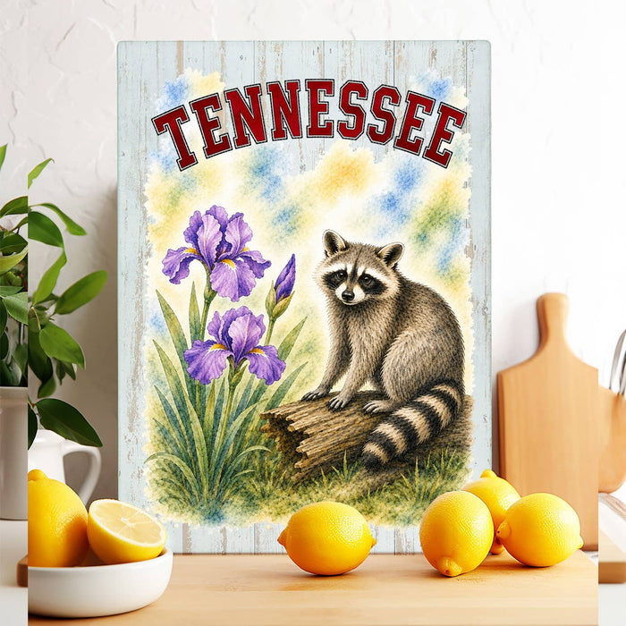 Tennessee State Bird and Animal Glass Cutting Board