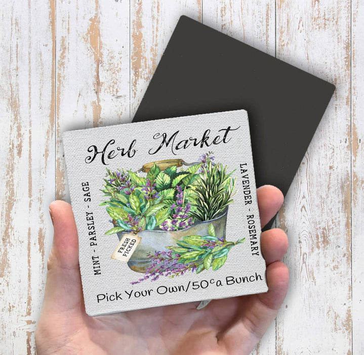 Farmhouse Herb Market  Magnet Fridge