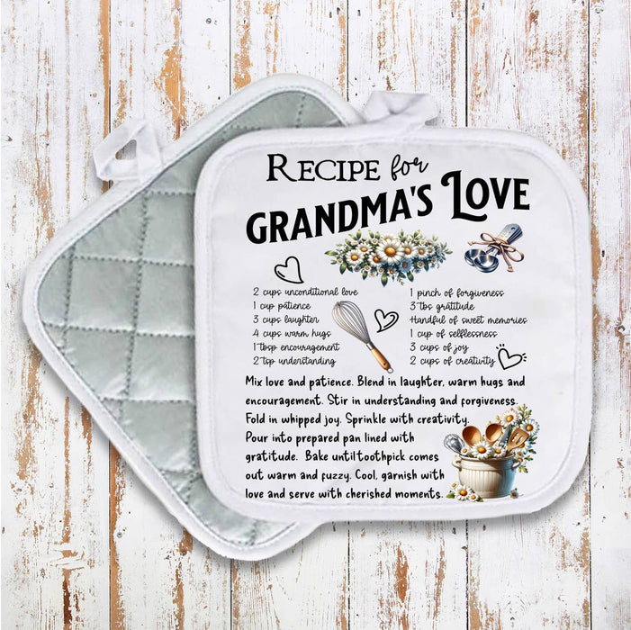Grandma's Love Recipe Pot Holder Oven Mitt