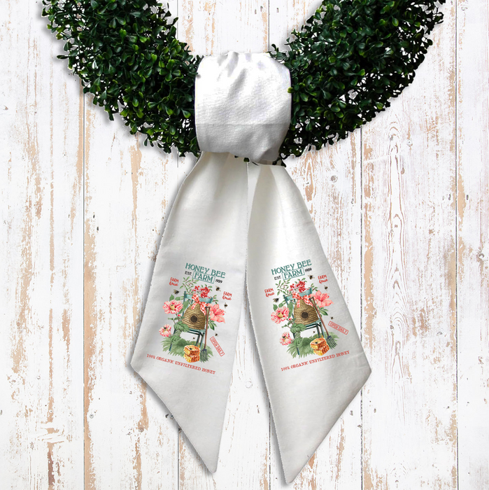 Spring Hony bee Farm Wreath Sash