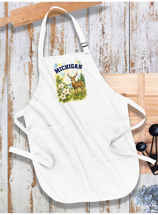 Michigan State Bird and Animal Apron