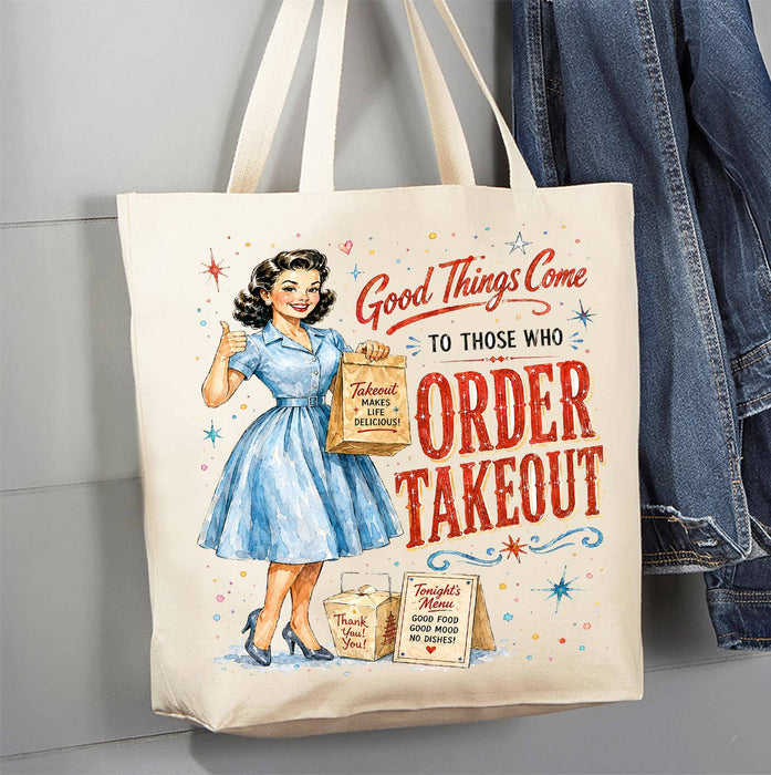 Funny Good Things Order Takeout Canvas Tote Bag