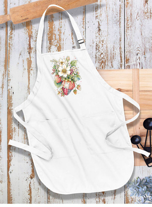 Watercolor Quilted Strawberry Apron