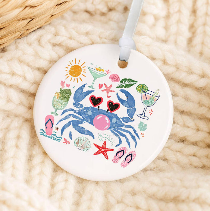 Coastal Blue Grab Blowing Bubble Ornament