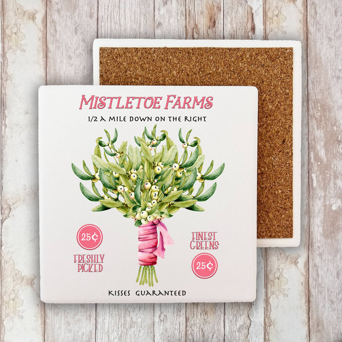 Mistletoe Farms Christmas Stone Coaster