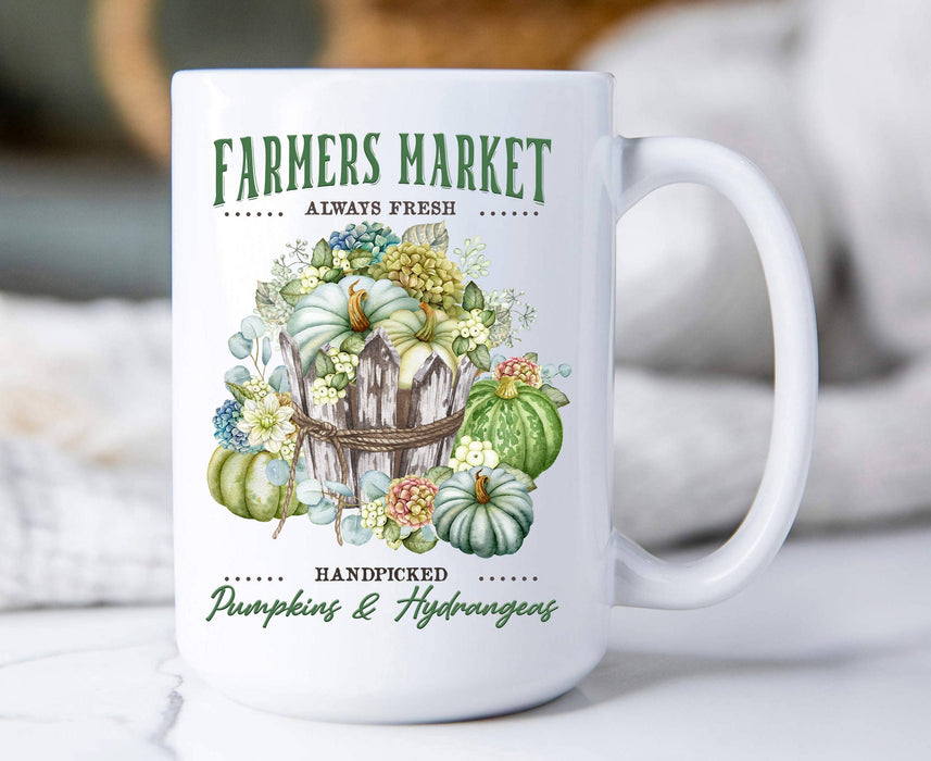 Autumn Fall Farmers Market Hydrangeas Coffee Mug