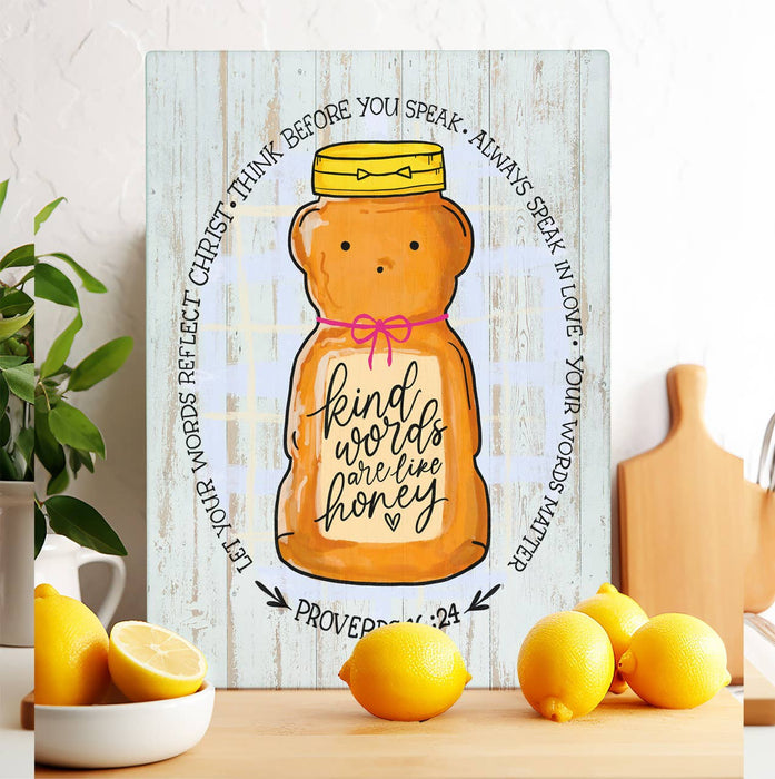 Kind Words Like Honey Spiritual Glass Cutting Board Trivet