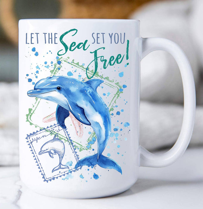 Sea Set you Free Doplphin Ocean Coffee Mug