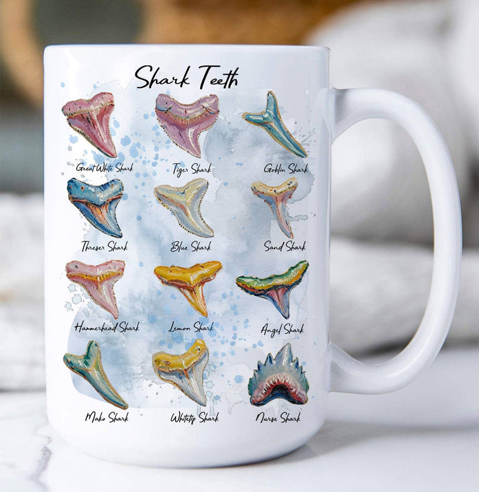Shark Teeth Variety Coastal Beach Coffee Mug