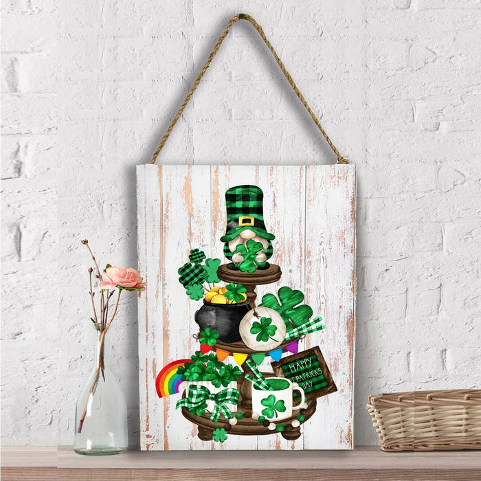 St Patrick Day Gnome 3 Tier Tray  Wall Decor