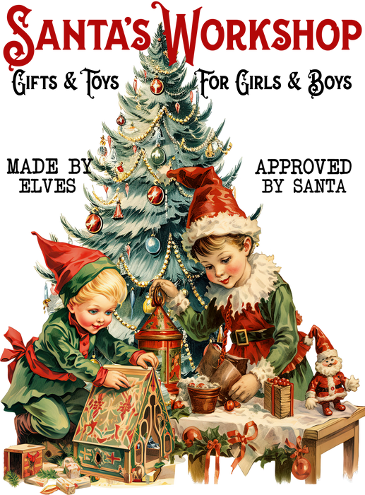 Christmas Vintage Elfs Workshop