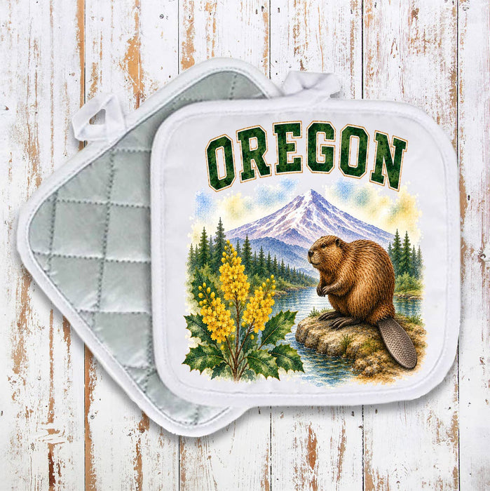 Oregon State Bird and Animal Pot Holder