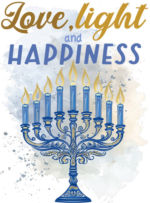 Hanukkah Menorah Love Light Tea Towel