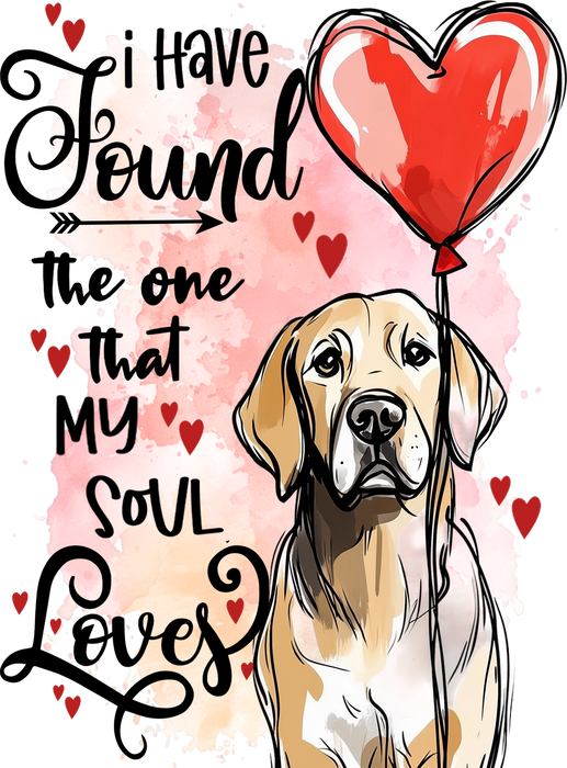 Dog Retriever Found My Love Valentine Tea Towel
