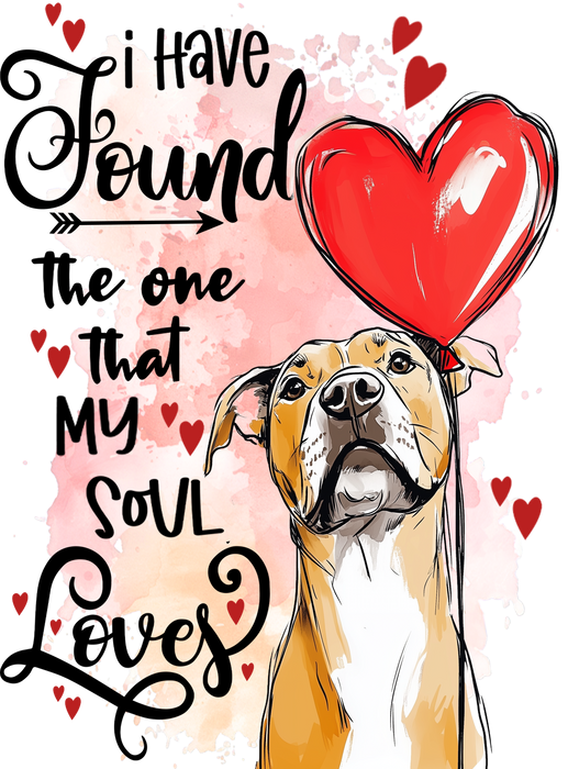 Dog Boxer Found My Love Valentine Tea Towel