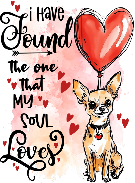 Dog Chihuahua Found My Love Valentine Tea Towel