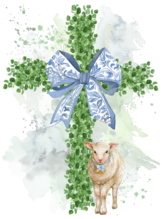 Easter Boxwood Cross Lamb Spiritual