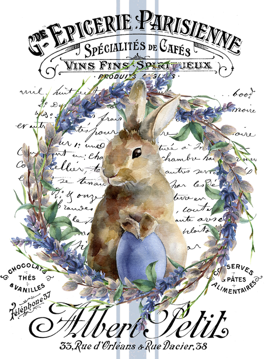 Vintage Easter Bunny Lavender French