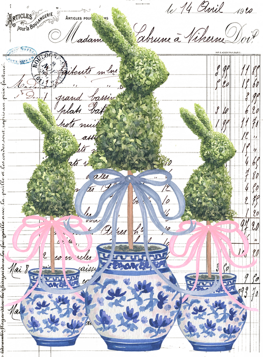 Easter Blue and White Topiary Vintage