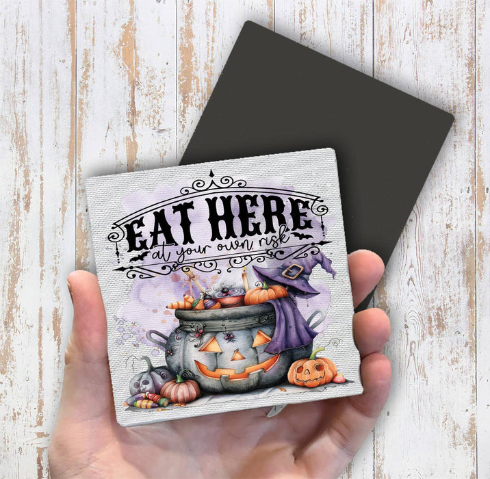 Halloween Eat at your Own Risk Magnet Fridge