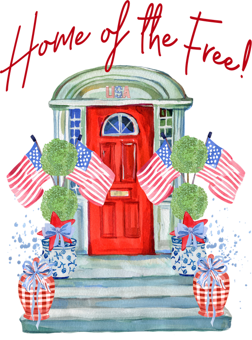Patriotic Red Door Home of the Free