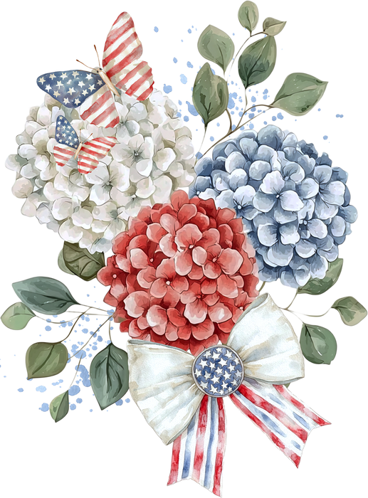 Patriotic Hydrangea Butterfly