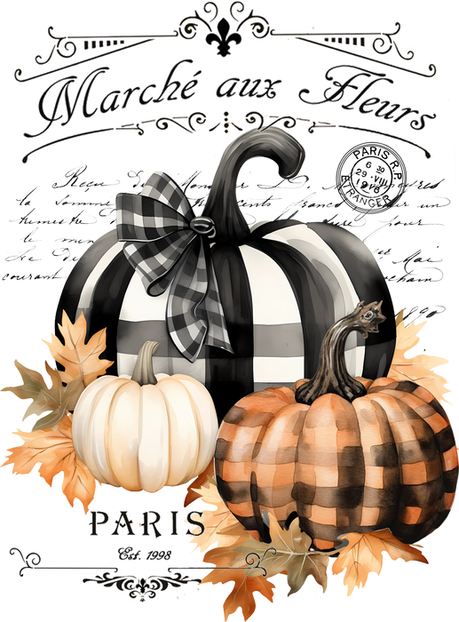 Vintage Black and White Checkered Pumpkins
