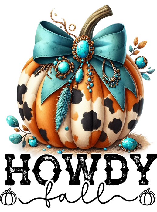 Howdy Fall Turquoise Pumpkin