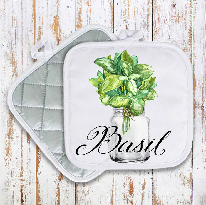 Farm Fresh Herbs Basil Pot Holder Oven Mitt