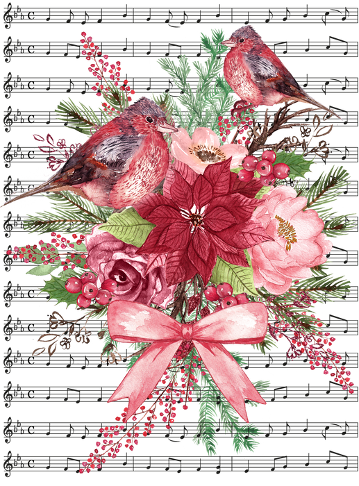 Christmas Poinsetta Red Robins