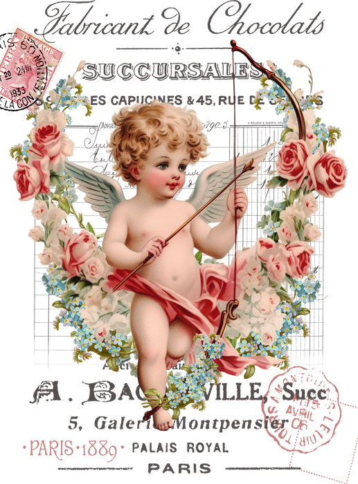 Vintage French Valentine Cupid