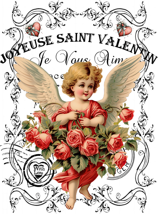 Valentine Cupid Angel Vintage French