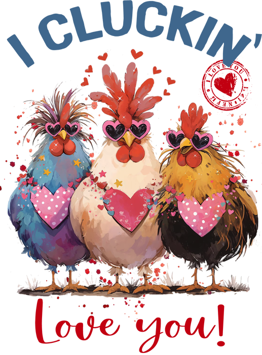 I Cluckin' Love You Chickens Valentine