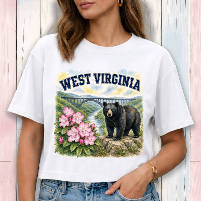 West Virginia State Bird and Animal Cropped T-Shirt