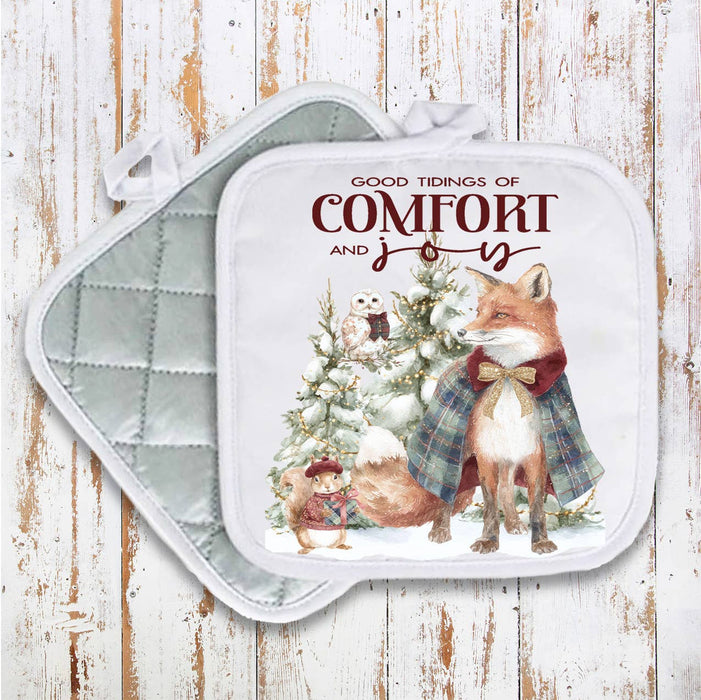 Christmas Good Tidings Snow Fox Pot Holder