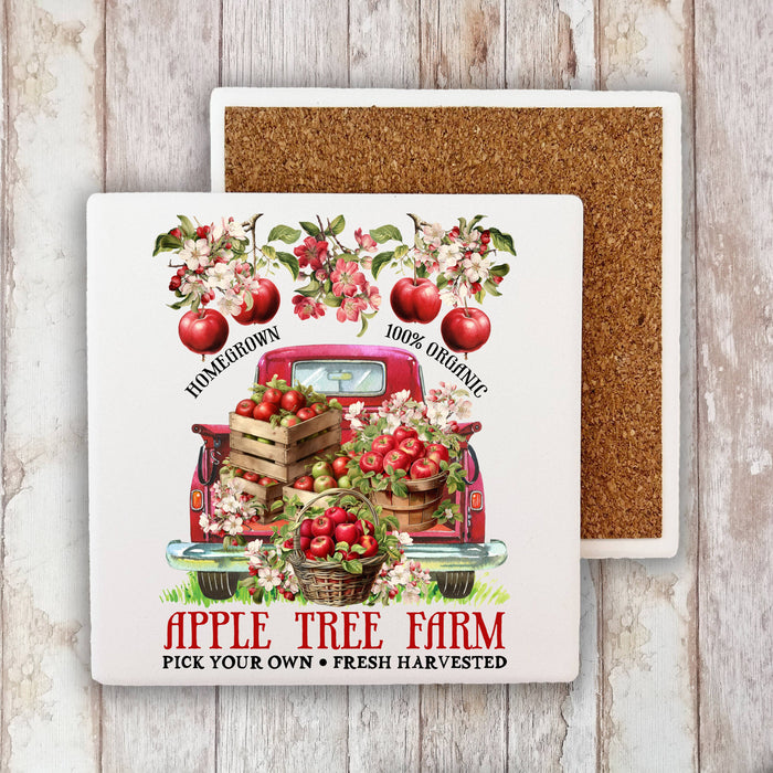 Apple Tree Farm Red Pick Up Stone Coaster