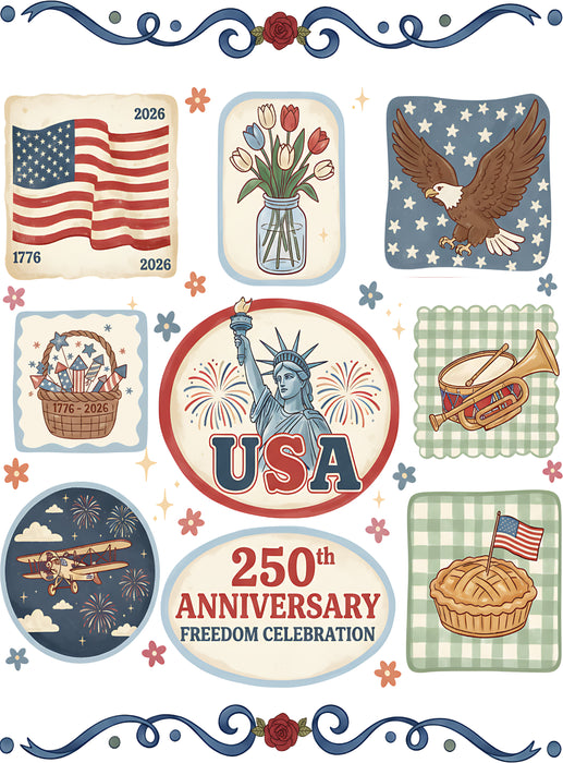 Patriotic Collage 250 Anniversary America