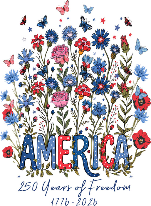 Patriotic Flowers 250 Anniversary America