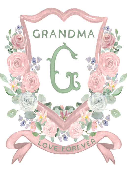 Mother's Day Grandma Floral Crest