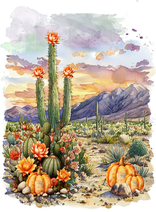 Fall Pumpkin Saratoga Cactus Desert