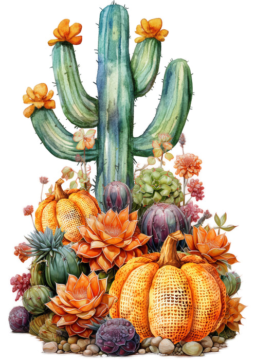 Fall Pumpkin Saratoga Cactus Flowers