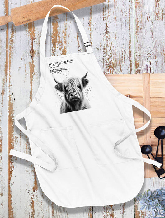 Highland Cow Definition Farm Kitchen Cotton Apron