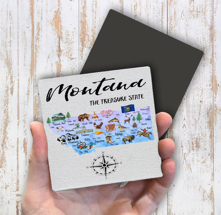 Montana State Map Souvenir Magnet Fridge