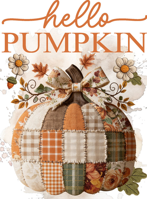 Fall Hello Pumpkin Quilted Patch