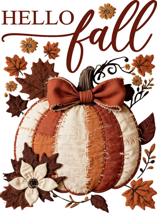 Hello Fall Quilted Pumpkin