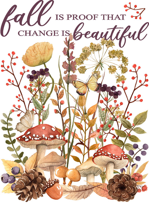 Fall is Beautiful Wildflower Mushroom