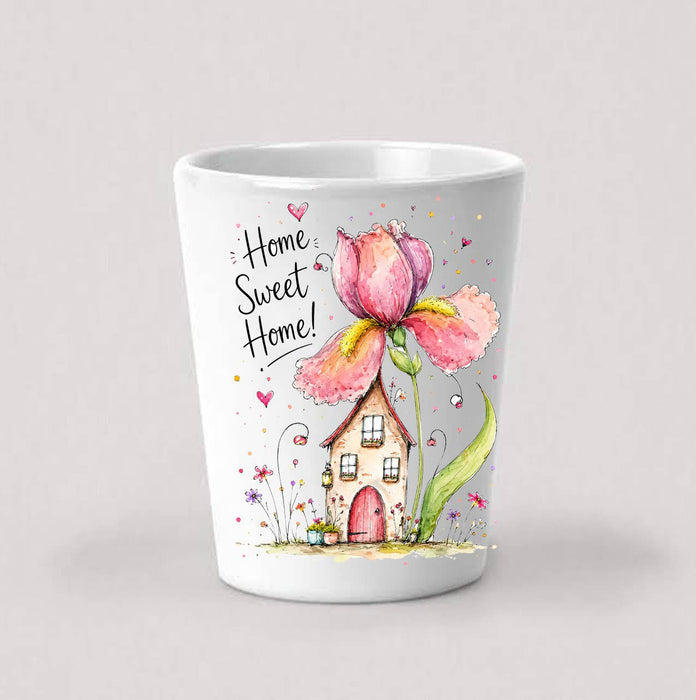 Home Sweet Home Spring Flowers Shot Glass